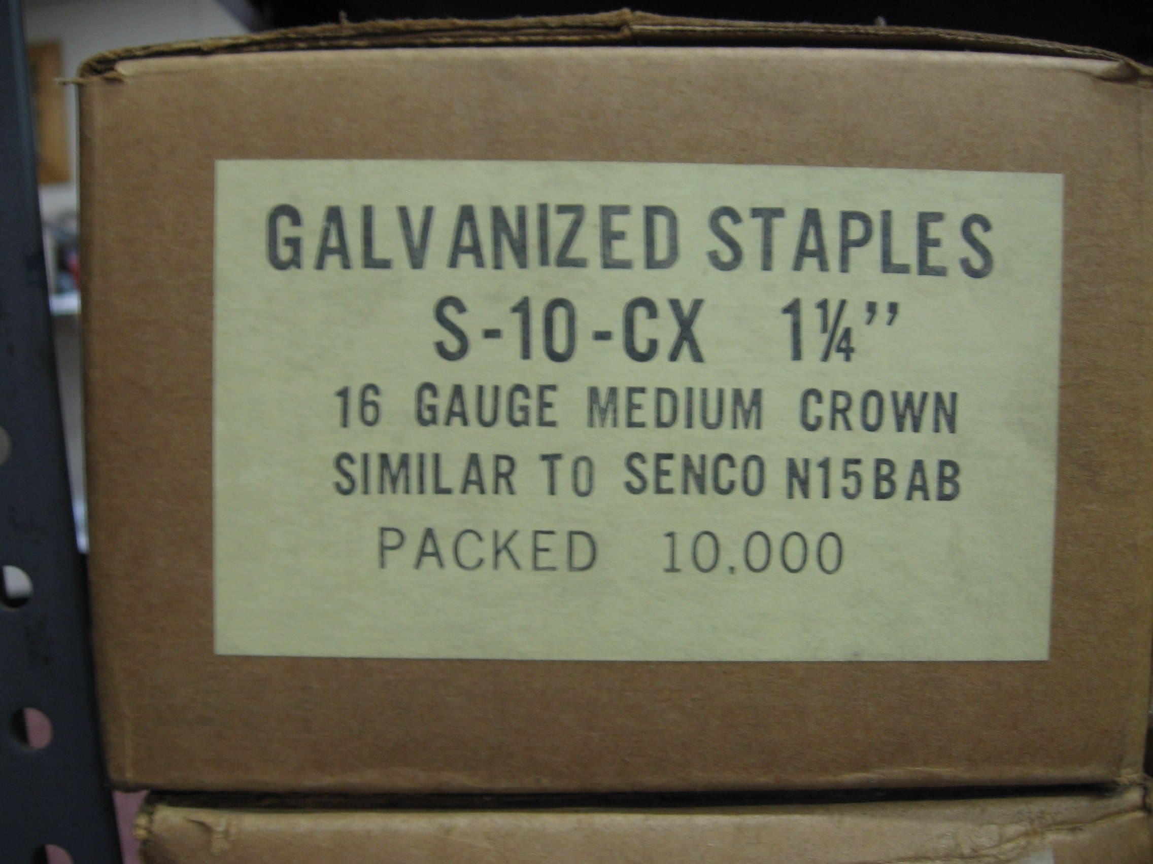 S-10-CX 1 1/4" 16 GUAGE MEDIUM CROWN STAPLES